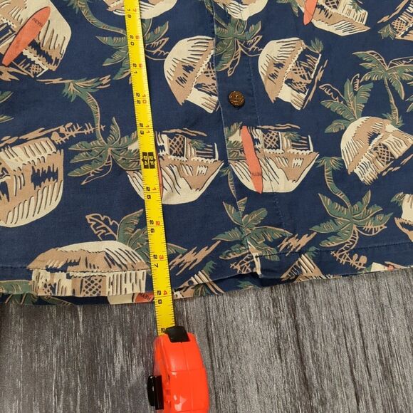 Vintage 90s Reyn Spooner Joe Kealoha's SS Hawaiian Shirt Med MISSING BUTTON wear - Picture 7 of 11